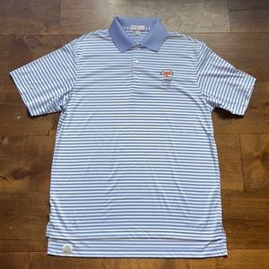 Peter Miller Summer Comfort Kiawah Ocean Course Golf Polo Medium Blue White